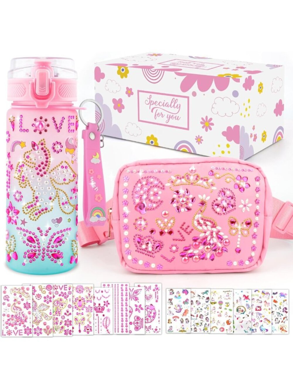 DIY Water Bottle & Crossbody Bag Set | Fun Birthday Gifts for Girls, Creative